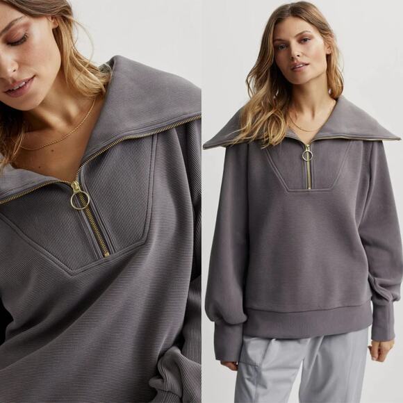 Varley Vine Half Zip Pullover Deep Charcoal - Picture 1 of 9